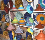 A Selection Of Colorful Moorish Pottery, Marrakesh,Marocco Stock Photos A Selection Of Colorful Moorish Pottery, Marrakesh,Marocco Stock Photos