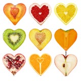 A Set Of Fruit In The Form Of Heart Royalty Free Stock Image