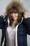 A Smiling Girl In A Winter Jacket Stock Photography A Smiling Girl In A Winter Jacket Stock Photography