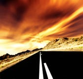 A Straight Road Ahead In Namibia In Africa. Stock Images