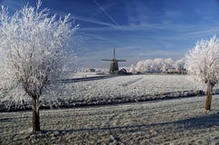 A Stunning View Of Frozen Fog On Windmill And Tree Royalty Free Stock Photos A Stunning View Of Frozen Fog On Windmill And Tree Royalty Free Stock Photos