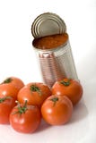 A Top View Of Opened Can Of Diced Tomatoes Royalty Free Stock Photos