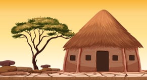 A Traditional Hut At Desert Royalty Free Stock Photos