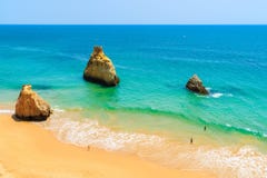 A View Of Rocks On Beautiful Alvor Beach A View Of Rocks On Beautiful Alvor Beach