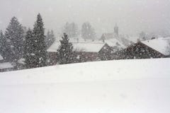 A Violent Blizzard In Bavaria Royalty Free Stock Photos