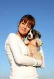 A Woman With Dog Stock Photography