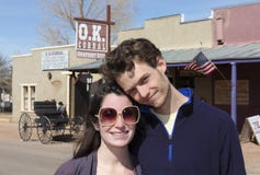 A Young Couple At The O.K. Corral, Tombstone Stock Photos