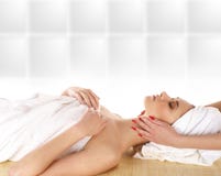 A Young Woman Is Getting Spa Treatment A Young Woman Is Getting Spa Treatment