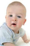 Aanbiddelijk portret van een leuke baby stock foto Aanbiddelijk portret van een leuke baby stock foto