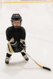 Aanbiddelijk speelt weinig jong geitje 3 years-old hockey op ijs die in volledig hockeymateriaal dragen royalty-vrije stock foto's Aanbiddelijk speelt weinig jong geitje 3 years-old hockey op ijs die in volledig hockeymateriaal dragen royalty-vrije stock foto's