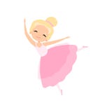 Aanbiddelijk Weinig Ballerina die, de Balletdanser Character van het Blondemeisje in de Roze Vectorillustratie van de Tutukleding vector illustratie Aanbiddelijk Weinig Ballerina die, de Balletdanser Character van het Blondemeisje in de Roze Vectorillustratie van de Tutukleding vector illustratie