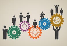 Aantal arbeidskrachten, team die, bedrijfsmensen in motie werken stock illustratie Aantal arbeidskrachten, team die, bedrijfsmensen in motie werken stock illustratie