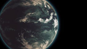 Aarde langs in ruimtenacht teall sinaasappel gradet de planeet roteert zich langzaam en verwijdert einden op het centrum van het stock illustratie Aarde langs in ruimtenacht teall sinaasappel gradet de planeet roteert zich langzaam en verwijdert einden op het centrum van het stock illustratie