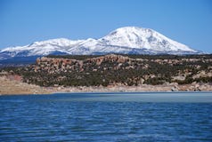 Abajo Mountains And Winter Lake In Utah Royalty Free Stock Photography Abajo Mountains And Winter Lake In Utah Royalty Free Stock Photography