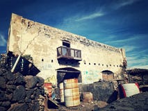 Abandon ruin on a volcanic subtropical island royalty free stock photo Abandon ruin on a volcanic subtropical island royalty free stock photo