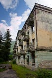 Abandoned mining ghost-town Tquarchal, Abkhazia. Ruined empty house destroyed by war stock images Abandoned mining ghost-town Tquarchal, Abkhazia. Ruined empty house destroyed by war stock images