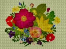 Abbildung Kreuzstich Blumenstrauß, Boutonniere vektor abbildung Abbildung Kreuzstich Blumenstrauß, Boutonniere vektor abbildung