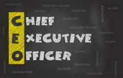 Abbreviation Of Chief Executive Officer. Over Black Chalk Board stock illustration Abbreviation Of Chief Executive Officer. Over Black Chalk Board stock illustration