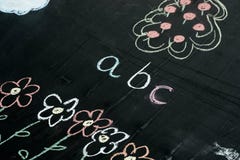 letters blackboard selective chalk abc focus drawing macro crayon alphabet characters english