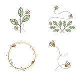 Abeja Logo Design Set stock de ilustración Abeja Logo Design Set stock de ilustración