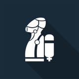 Abnutzung SCBA ( Selbstständiges Atmungsapparatus) Symbol-Isolat auf schwarzem Hintergrund, Vektor-Illustration lizenzfreie abbildung Abnutzung SCBA ( Selbstständiges Atmungsapparatus) Symbol-Isolat auf schwarzem Hintergrund, Vektor-Illustration lizenzfreie abbildung