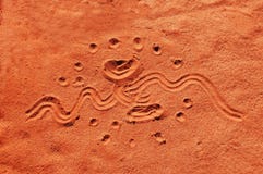 Aboriginal sand drawing in central Australia
