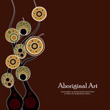 Aboriginal tree, Aboriginal art vector painting with tree,. Aboriginal art vector banner with text royalty free illustration Aboriginal tree, Aboriginal art vector painting with tree,. Aboriginal art vector banner with text royalty free illustration