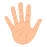 Abra el icono plano de la mano de la palma aislado en blanco Imágenes de archivo libres de regalías Abra el icono plano de la mano de la palma aislado en blanco Imágenes de archivo libres de regalías