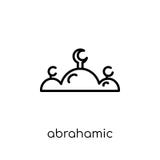 Abrahamic icon. Trendy modern flat linear vector Abrahamic icon. On white background from thin line Religion collection, editable outline stroke vector vector illustration Abrahamic icon. Trendy modern flat linear vector Abrahamic icon. On white background from thin line Religion collection, editable outline stroke vector vector illustration