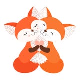 Abrazo del ejemplo del vector de la postal del Fox libre illustration Abrazo del ejemplo del vector de la postal del Fox libre illustration
