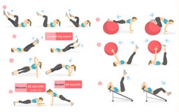 ABS workout για τις γυναίκες απεικόνιση αποθεμάτων ABS workout για τις γυναίκες απεικόνιση αποθεμάτων