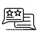 Abstimmungsschwätzchenikone, Entwurfsart lizenzfreie abbildung Abstimmungsschwätzchenikone, Entwurfsart lizenzfreie abbildung