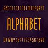 Abstract alphabet typeface. Thin type letters and numbers on a dark geometric background. Royalty Free Stock Images Abstract alphabet typeface. Thin type letters and numbers on a dark geometric background. Royalty Free Stock Images