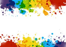 Abstract Background With Rainbow Paint Splashes Royalty Free Stock Photography