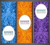 Abstract banners set with colorful pixel background. Party invetation design template. Vector Royalty Free Stock Photos Abstract banners set with colorful pixel background. Party invetation design template. Vector Royalty Free Stock Photos