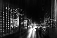 Abstract black and white photo of a city