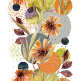 Abstract bloemen en geometrisch naadloos patroon stock illustratie Abstract bloemen en geometrisch naadloos patroon stock illustratie