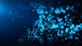Abstract blue color digital particles wave with dust and numbers background stock illustration Abstract blue color digital particles wave with dust and numbers background stock illustration