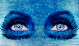 Abstract blue eyes makeup woman grunge texture royalty free stock photography Abstract blue eyes makeup woman grunge texture royalty free stock photography