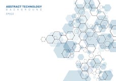 Abstract blue hexagonal molecular structure of neurons system. Digital technology background. Future geometric template royalty free illustration Abstract blue hexagonal molecular structure of neurons system. Digital technology background. Future geometric template royalty free illustration