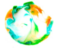 Abstract Blurred Yellow Green Texture Of Food Dyes In Milk. Multi-colored Chaotic Lines And Streaks On The Surface Stock Images Abstract Blurred Yellow Green Texture Of Food Dyes In Milk. Multi-colored Chaotic Lines And Streaks On The Surface Stock Images