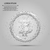 Abstract brijlijn en punt Bitcoin Vector bedrijfsillustratie Ruimtester veelhoekige lage polymunt vector illustratie Abstract brijlijn en punt Bitcoin Vector bedrijfsillustratie Ruimtester veelhoekige lage polymunt vector illustratie