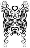 Abstract butterfly and heart tribal tattoo vector Stock Photos Abstract butterfly and heart tribal tattoo vector Stock Photos
