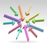 Abstract centered colorful arrows vector illustration Abstract centered colorful arrows vector illustration