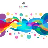 Abstract colorful color splash on white background with copy spa