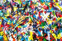 Abstract colorful graffiti wall background