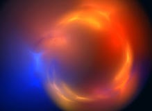 Abstract Colorful Nebula In Vivid Yellow, Red, Orange And Blue Colors On Black. Stock Photo