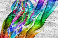 Abstract colorful painting over brick wall vector illustration Abstract colorful painting over brick wall vector illustration