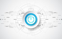 Abstract digital technology power button. vector background royalty free illustration Abstract digital technology power button. vector background royalty free illustration