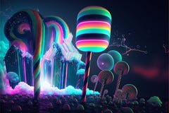 Abstract fantacy halographic candyland background